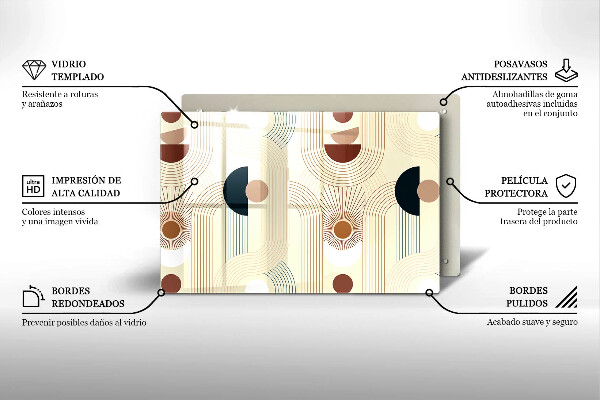 Tábua de cortar alimentos Formas geométricas boho