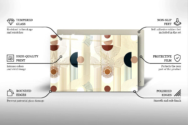 Tábua de cortar alimentos Formas geométricas boho