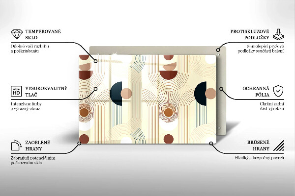 Tábua de cortar alimentos Formas geométricas boho
