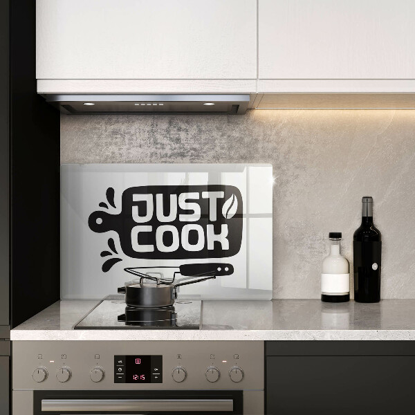 Tábua de cortar de vidro Placa de cozinha "Just Cook"