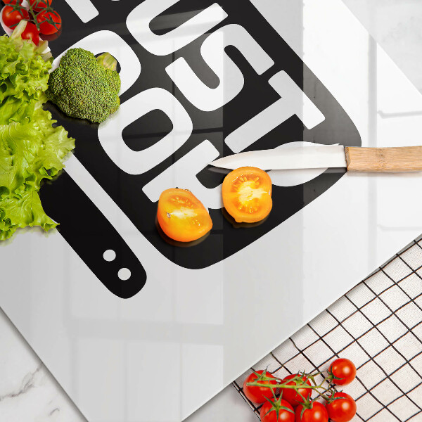 Tábua de cortar de vidro Placa de cozinha "Just Cook"