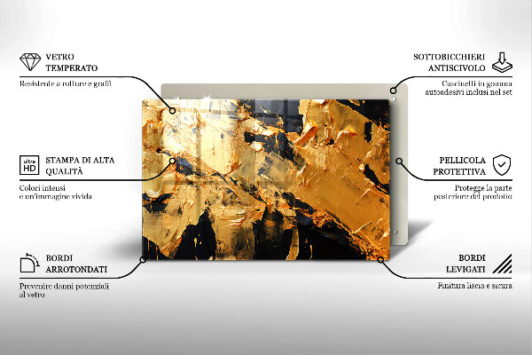 Tábua de vidro Textura de tinta elegante
