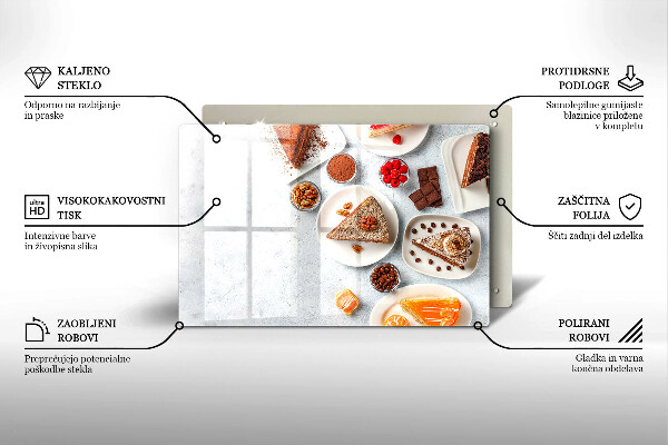 Tábua de cortar de vidro Bolos doces