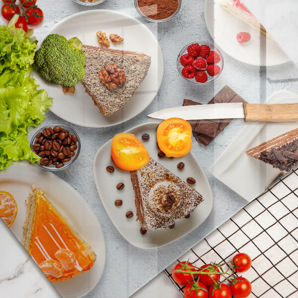 Tábua de cortar de vidro Bolos doces