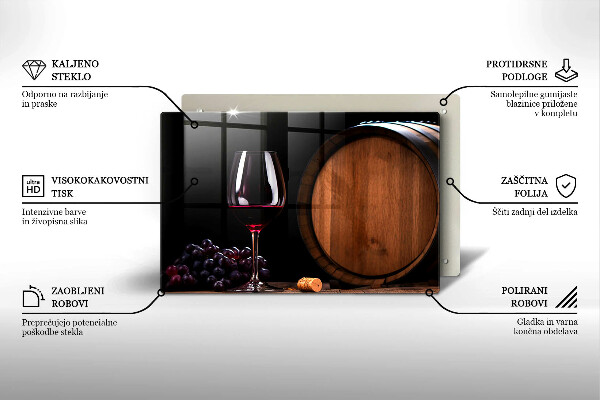 Tábua de cortar Um barril de vinho em um copo