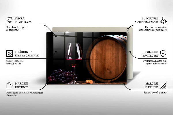Tábua de cortar Um barril de vinho em um copo
