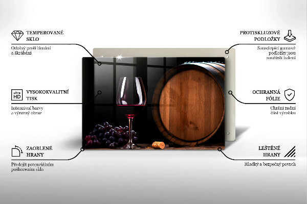 Tábua de cortar Um barril de vinho em um copo