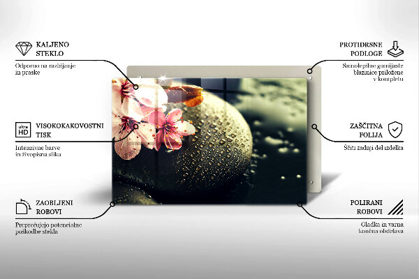 Tábua cozinha Flores pedras zen