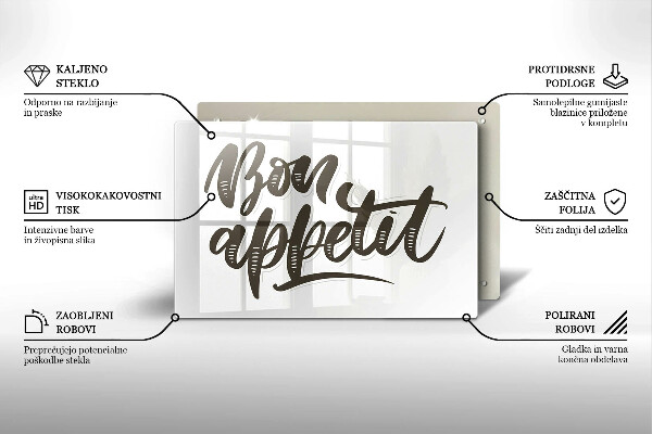 Tábua para cozinha A inscrição Bon Appetit