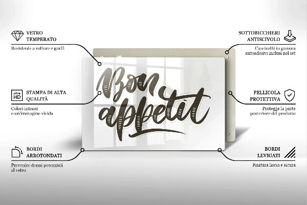 Tábua para cozinha A inscrição Bon Appetit