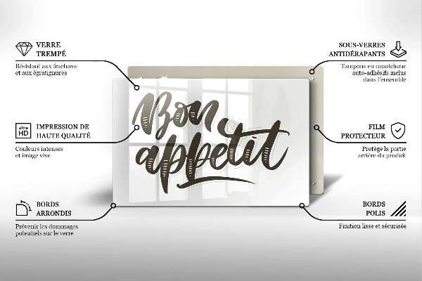 Tábua para cozinha A inscrição Bon Appetit