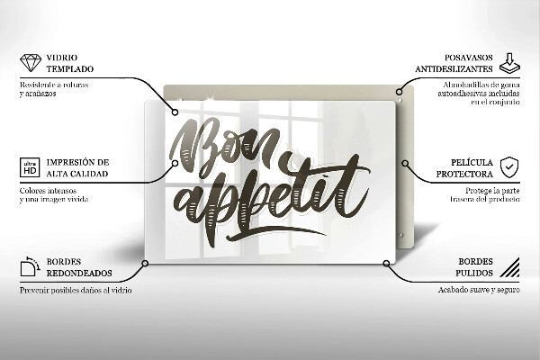 Tábua para cozinha A inscrição Bon Appetit