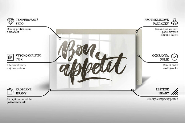 Tábua para cozinha A inscrição Bon Appetit