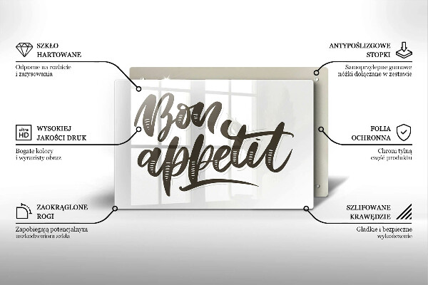 Tábua para cozinha A inscrição Bon Appetit