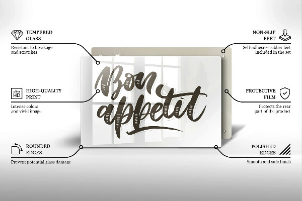 Tábua para cozinha A inscrição Bon Appetit