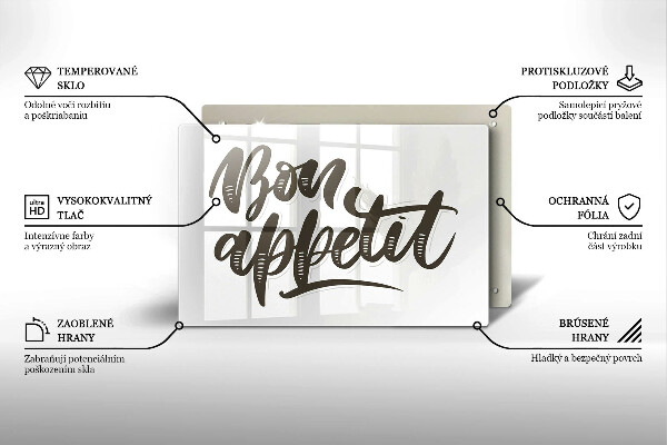 Tábua para cozinha A inscrição Bon Appetit