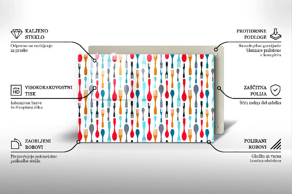 Tábua de vidro Ilustração de uma colher
