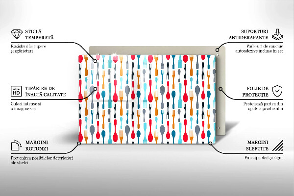 Tábua de vidro Ilustração de uma colher