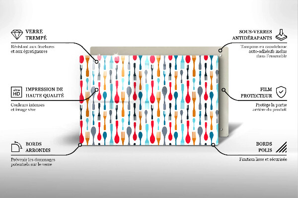 Tábua de vidro Ilustração de uma colher