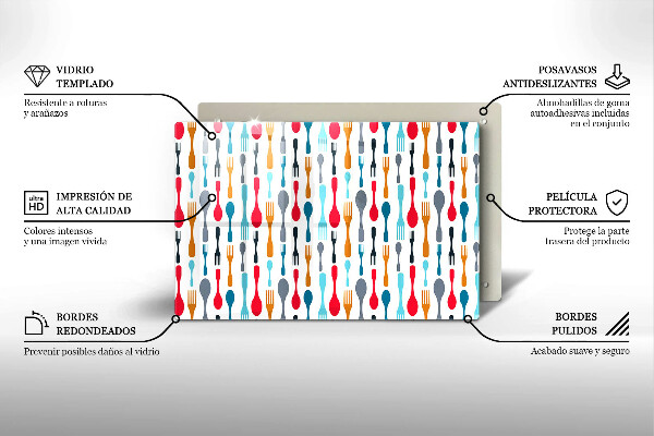 Tábua de vidro Ilustração de uma colher