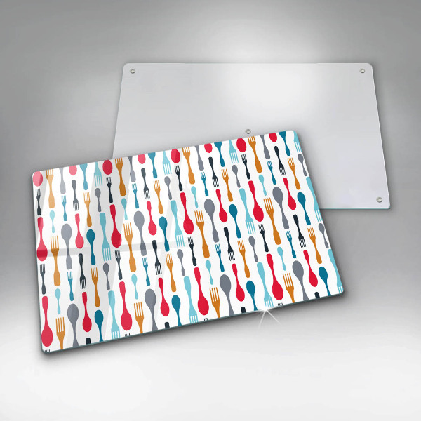 Tábua de vidro Ilustração de uma colher