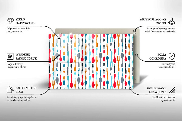 Tábua de vidro Ilustração de uma colher