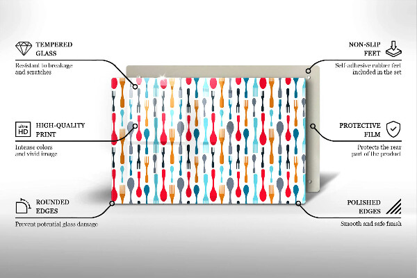 Tábua de vidro Ilustração de uma colher