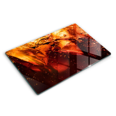 Tábua de corte de vidro Bebida de cola com gelo