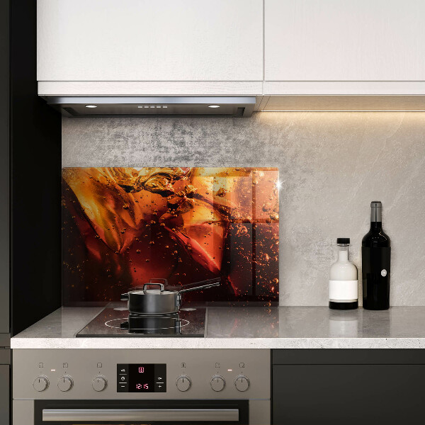 Tábua de corte de vidro Bebida de cola com gelo