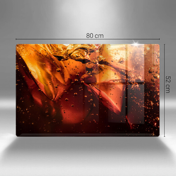 Tábua de corte de vidro Bebida de cola com gelo