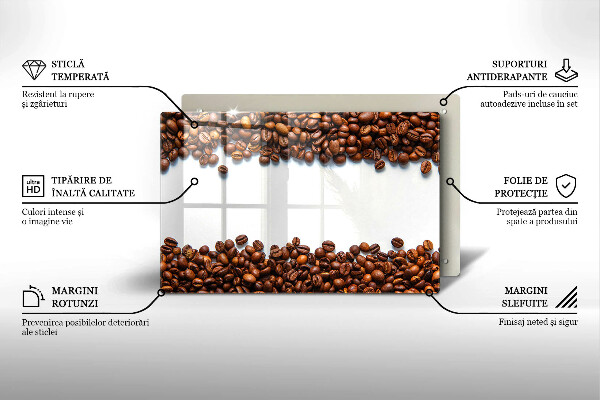 Tábua de cortar de vidro Grãos de café