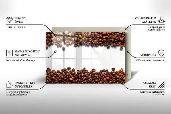 Tábua de cortar de vidro Grãos de café