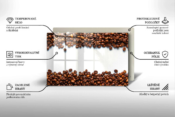 Tábua de cortar de vidro Grãos de café