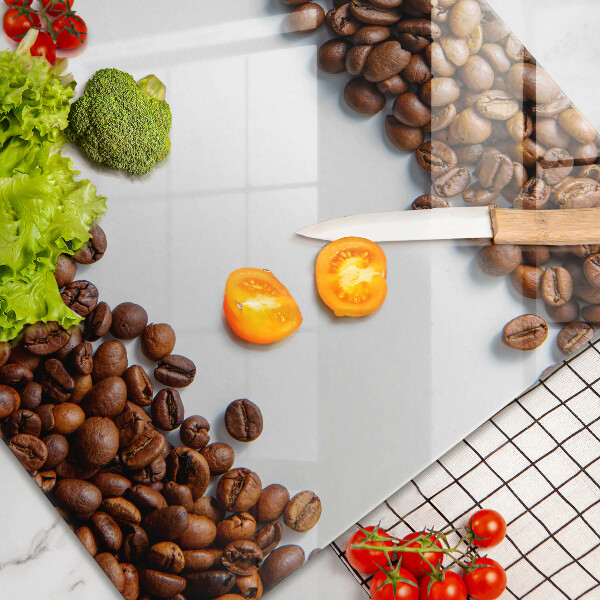 Tábua de cortar de vidro Grãos de café