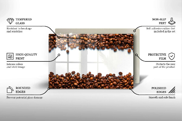 Tábua de cortar de vidro Grãos de café
