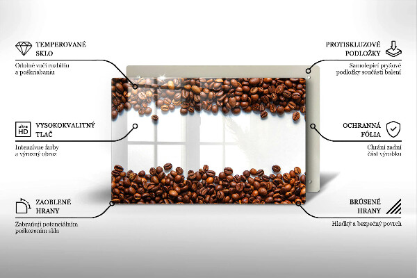 Tábua de cortar de vidro Grãos de café