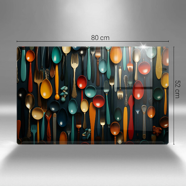 Tábua de cortar Colheres e garfos coloridos