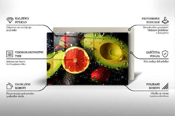 Tábua de vidro Frutas e vegetais
