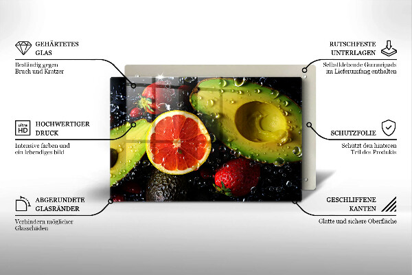Tábua de vidro Frutas e vegetais