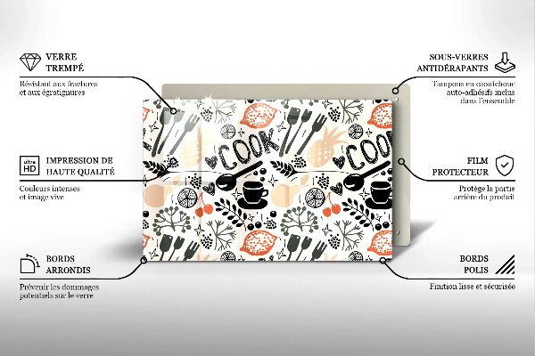 Tábua cozinha Motivo de cozinha de desenho animado