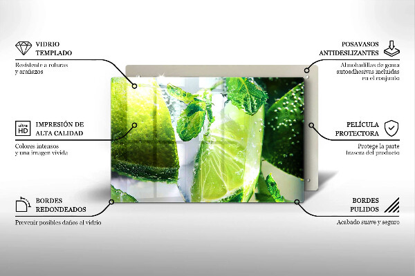 Tábua para cozinha Água com limão e gelo