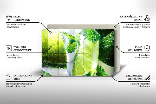 Tábua para cozinha Água com limão e gelo