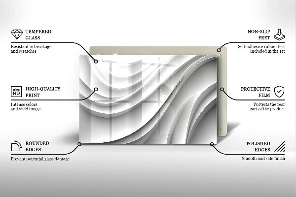 Tábua de vidro Linhas geométricas