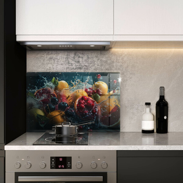 Tábua de corte de vidro Fruta na água