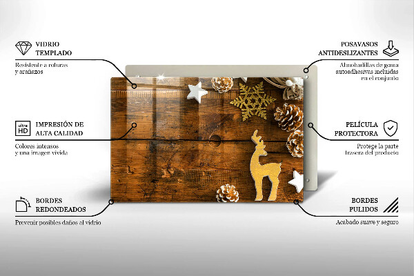 Tábua de cortar de vidro decorações de Natal