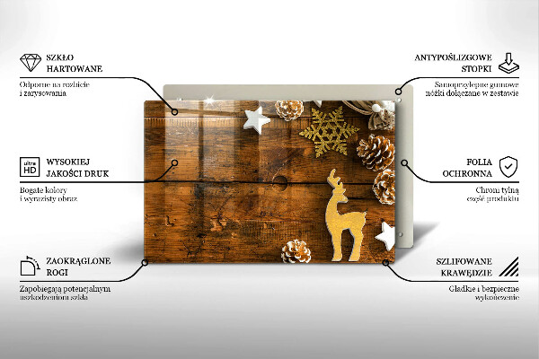 Tábua de cortar de vidro decorações de Natal