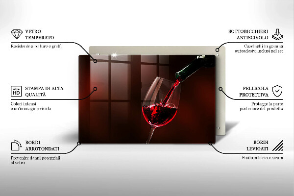 Tábua de cortar Um copo de vinho