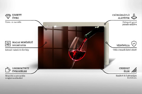 Tábua de cortar Um copo de vinho