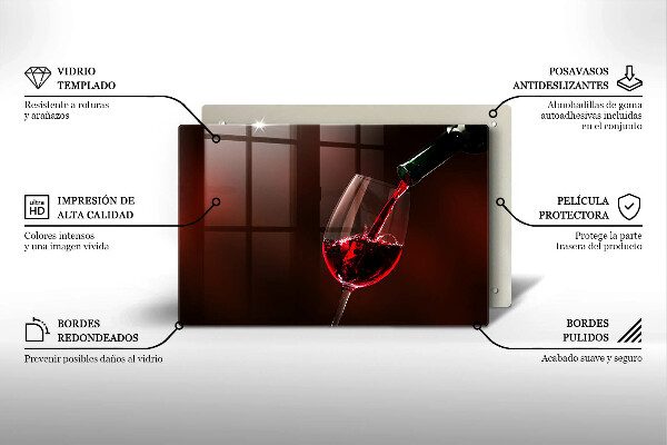 Tábua de cortar Um copo de vinho