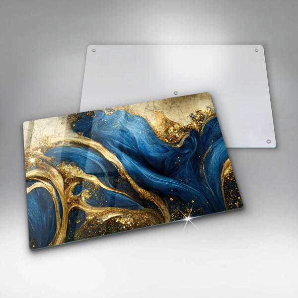 Tábua corte Mármore azul e dourado
